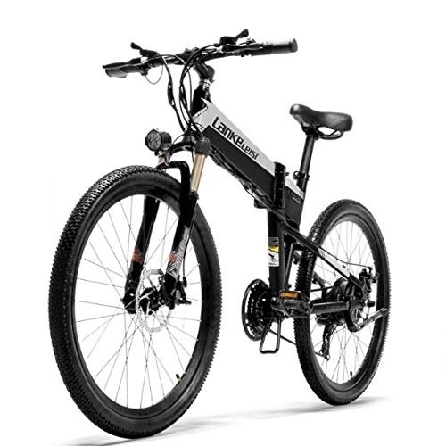 Electric Bike : LXLTLB Folding bikes 26 Inch Folding E-bike with 48V 10.4AH Lithium-Lon Battery Mountain Cycling Bicycle 21 Speed 400W High Speed Motor Electric Mountain Bike