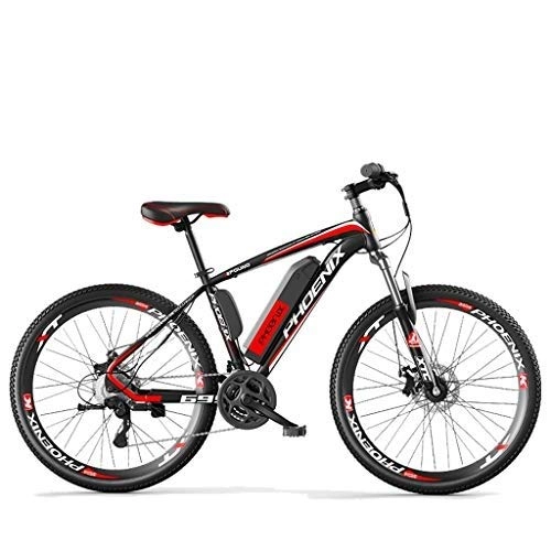 Electric Bike : LYRWISHLY 26.5 Inch Electric Bicycle 250W Mountain Bike 36V Waterproof And Dustproof Lithium-ion Battery For Outdoor Cycling Travel Work Out (Color : Red)