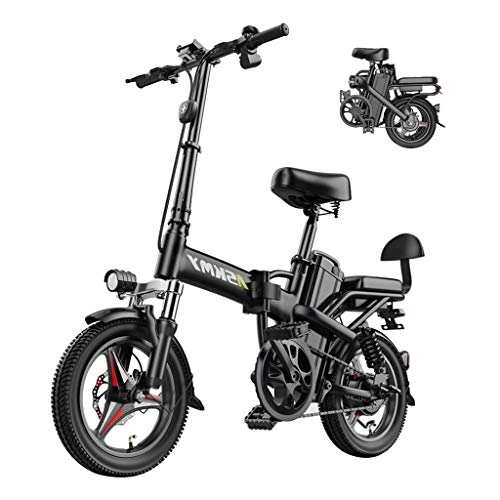 Electric Bike : LYRWISHLY 350W 14 Inch Fat Tire Electric Bicycle Mountain Beach Snow Bike For Adults, Aluminum Electric Scooter Gear E-Bike With Removable 48V25A Lithium Battery (Size : 8AH)