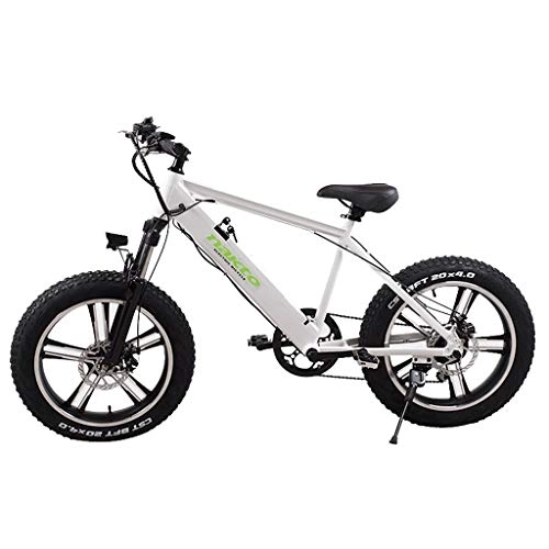 Electric Bike : LYRWISHLY 500W Electric Bicycle, 26'' Fat Tire E-Bike, Fat Tire Ebike, Waterproof And Dustproof Detachable Phone Calls 48V 10AH (Color : White)