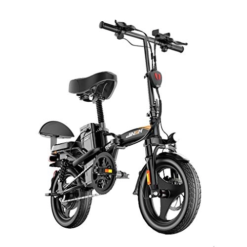 Electric Bike : LYRWISHLY Adults Electric Bike, 14 Inch 48V E-bike With 10-25Ah Lithium Battery, City Bicycle Max Speed 30 Km / h, Disc Brake (Size : 25AH)