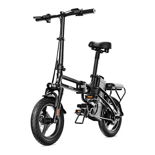 Electric Bike : LYRWISHLY Electric Bike For Adults, Foldable Electric Bicycle Commute Ebike With 400W Motor, 14inch 48V E-bike With 25Ah Lithium Battery, City Bicycle Max Speed 25 Km / h, Disc Brake