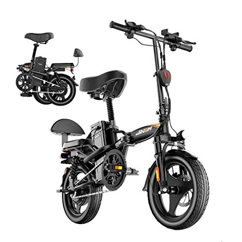 Electric Bike : LYRWISHLY Electric Bikefor Adults Foldable Bike With 350W Brushless Motor 14" Wheel 48V 10-25AH Removable Waterproof And Dustproof Lithium Battery (Size : 25AH)