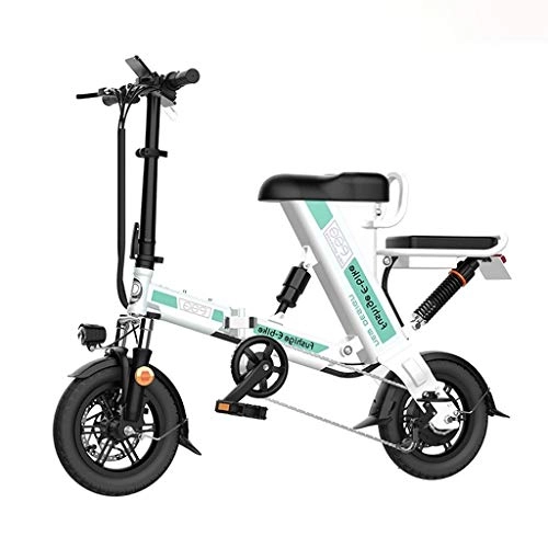 Electric Bike : LYRWISHLY Folding Electric Bike - Portable Easy To Store, LED Display Electric Bicycle Commute Ebike 200W Motor, 8Ah Battery, Professional Three Modes Riding Assist Range Up 200km (Color : White)