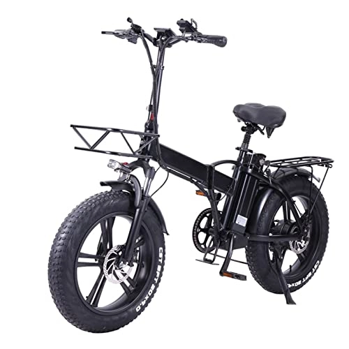 Electric Bike : LYUN 750W Foldable Electric Bike for Adults 20 Inch Fat Tire Electric Bike Portable Mens Womens Bicycle 48v 15ah Lithium Battery Folding E Bike
