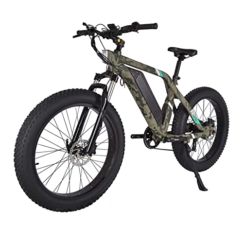 Electric Bike : LYUN Electric Bike 26" Powerful 750W 48V Removable Battery 7 Speed Gears Fat Tire Electric Bicycles with Pedal Assist for man woman (Color : Camouflage)