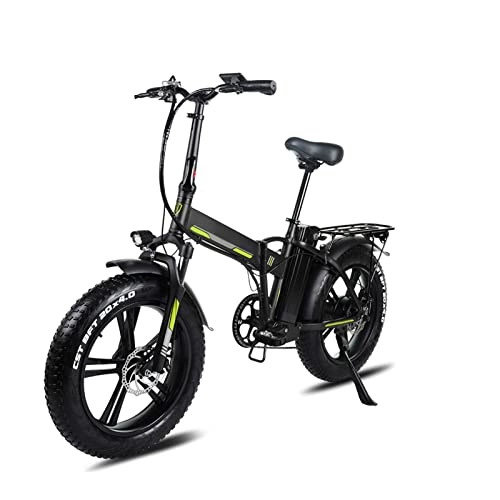 Electric Bike : LYUN Electric Bike Foldable for Adults Electric Bicycles 500W / 750W 48V 15Ah Battery 20 Inch 4.0 CST Fat E-Bike (Color : Black, Size : 48v 500w 20Ah)
