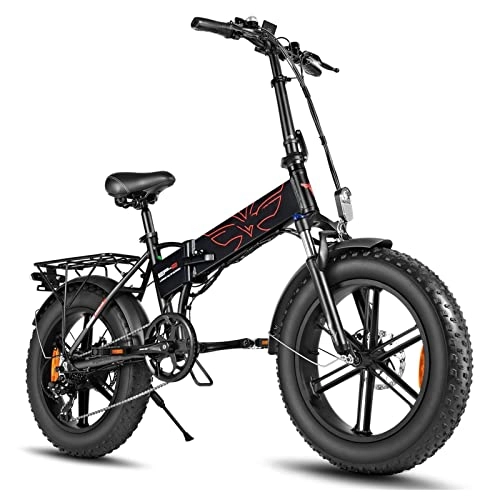 Electric Bike : LYUN Folding Electric Bike 750W Electric Bikes for Adults 20 Inch Fat Tire Electric Snow Bicycle 48V 12.8Ah Lithium Battery Foldable E Bike 25 mph (Color : Black)