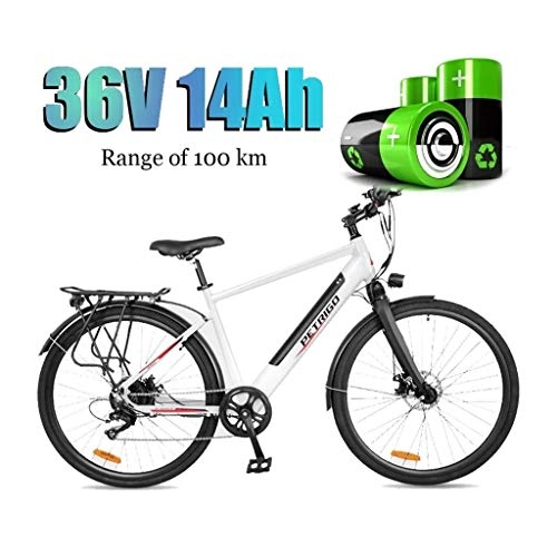 Electric Bike : LZMXMYS electric bike, Adult Electric Bikes, Aluminum Alloy Ebikes Bicycles All Terrain, 26" 36V 300W 14Ah Removable Lithium-Ion Battery Mountain Ebike for Mens (Color : White)