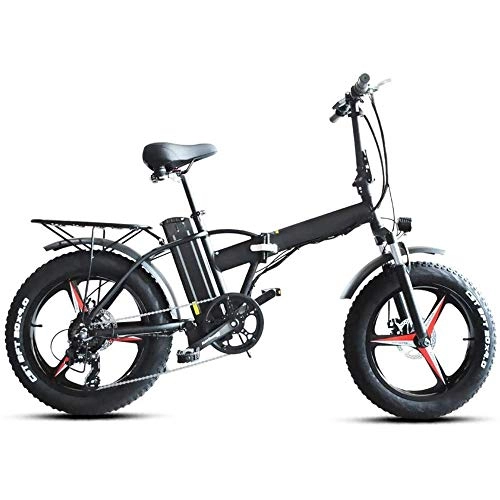 Electric Bike : LZMXMYS electric bike, Electric Folding City 500W*48V*15Ah 7Speed With LCD Display, Dual Disk Brakes For Unisex(20Inch Spoke Fat Tire) Folding Electric Bike For Adults