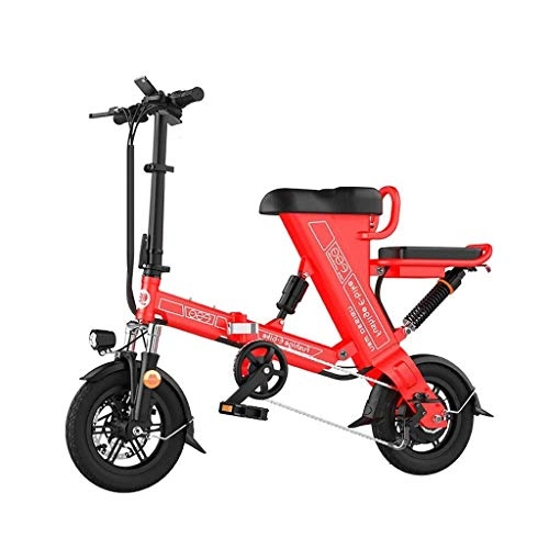 Electric Bike : LZMXMYS electric bike, Folding Electric Bike For Adults, 20" Electric Bicycle / Commute Ebike With 200W Motor, 36V 8Ah Battery (Color : Red)
