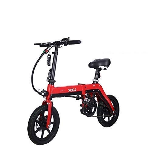 Electric Bike : LZMXMYS electric bike, Folding Electric Bike For Adults, Commute Ebike With, 36V / 10Ah Lithium-Ion Battery With 3 Riding Modes (Color : Red)