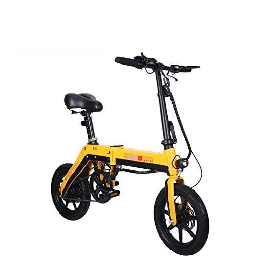 Electric Bike : LZMXMYS electric bike, Outdoor Electric Bike, Folding Electric Bicycle for Adults 250W Motor 36V Urban Commuter Folding E-bike City Bicycle Max Speed 25 Km / h Load Capacity 120 Kg (Color : Yellow)