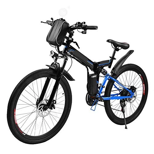 Electric Bike : LZMXMYS electric bike21 Electric Folding Mountain Bike with Removable 36v 8ah Lithium-ion Battery 250w Motor Electric Bike E-bike 26 Speed Gear Unisex Shockproof Electric Bike Frame