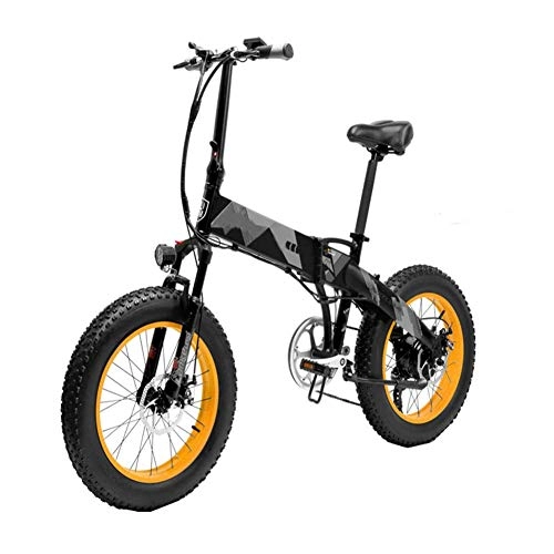 Electric Bike : LZMXMYS electric bikeAdult Foldable Electric Bike Pedal Assisted Electric Bicycle 20 Inch Bicycle with 1000w Motor 13ah Lg Lithium Battery for Commuters in Off-road Cities (Color : Yellow)