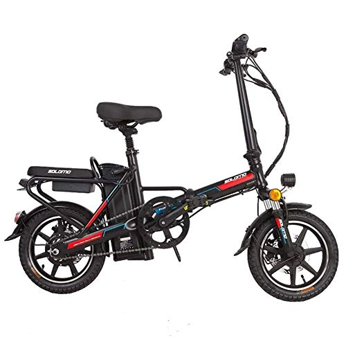 Electric Bike : LZMXMYS electric bikeElectric Bike for Adults, Folding e Bikes with Removable Large Capacity Lithium-Ion Battery (48V 350W 8Ah) Load Capacity 120kg (Color : Red)