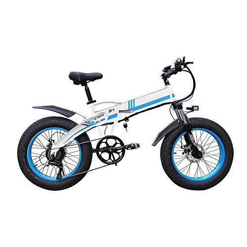 Electric Bike : LZMXMYS electric bikeElectric Bikes for Adult 1000w Foldable Electric Bike 20inch Wide Rim 7-speed Ebike with 48v 14ah Removable Lithium Battery Powerful All Terrain Beach Electric Bike