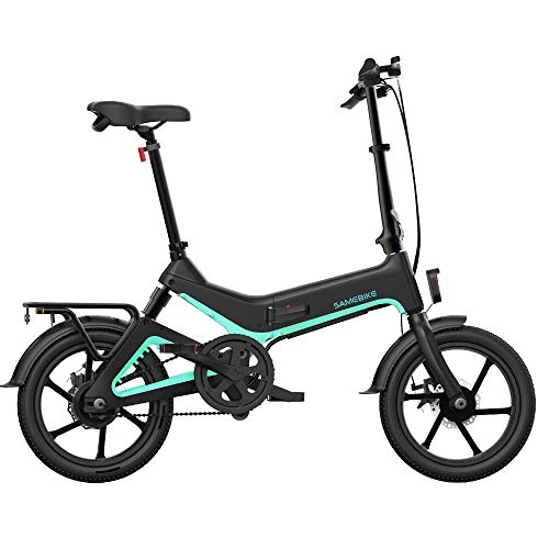 Electric Bike : LZMXMYS electric bikeFolding Electric Bike 16" 36V 350W 7.5Ah Lithium-Ion Battery Electric Bikes for Adult Load Capacity 150 Kg with Rear Seat (Color : Black)