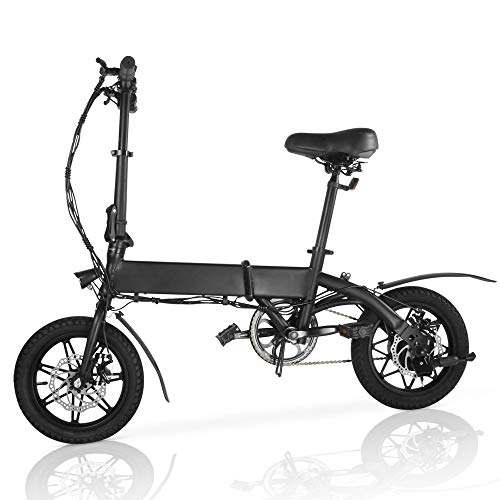 Electric Bike : M MEGAWHEELS E-bikes Folding Electric Bike for Adults, 14-in Wheels City Bicycles with 7.5Ah, 36V Battery, Speed up to 25km / h, Max Load 220 lb