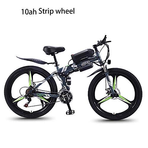 Electric Bike : Macro Folding Adult Electric Mountain Bike, 350W Snow Bikes, Removable 36V 10AH / 13AH Lithium-Ion Battery for, PremiumFull Suspension 26 Inch Electric Bicycle, 1