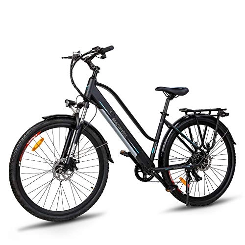 Electric Bike : Macwheel 28" Electric Trekking Bike, Cruiser 550 Electric Bicycle with 36V / 10Ah Removable Lithium-ion Battery, Front Suspension, Dual Disc Brakes, Electric Trekking Bike for Touring