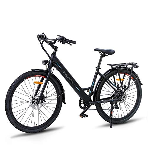 Electric Bike : Macwheel Electric City Bike Ranger 500, Removable 36V / 10Ah Lithium-ion Battery Pack Integrated with Frame, Shimano 7-Speed, Saddle Adjustable, Tektro Dual Disc Brakes Electric Bicycle for Commuting