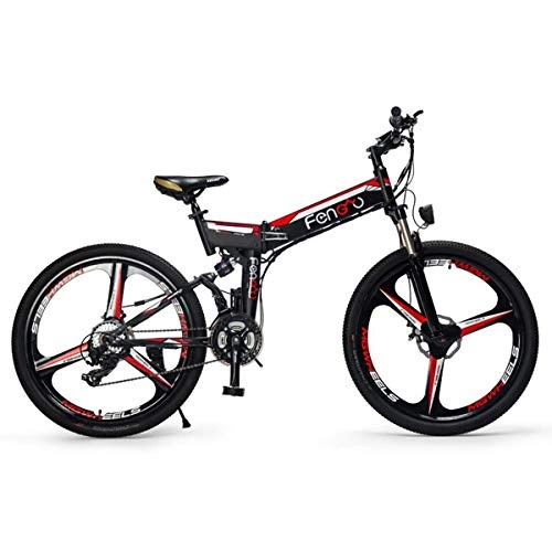 Electric Bike : Magnesium alloy 26" Mountain Bike, Folding Bicycle with 8 gear speed control, Shimano 24 Speed, Ultralight Frame Matte, Black