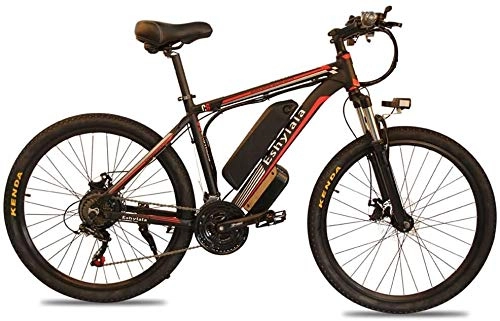 Electric Bike : MAMINGBO 26 Inch 48V Mountain Electric Bikes for Adult 350W Cruise Control Urban Commuting Electric Bicycle Removable Lithium Battery Three Working Modes, Yellow, 8Ah 350W, Size:8Ah 350W, Colour:Red
