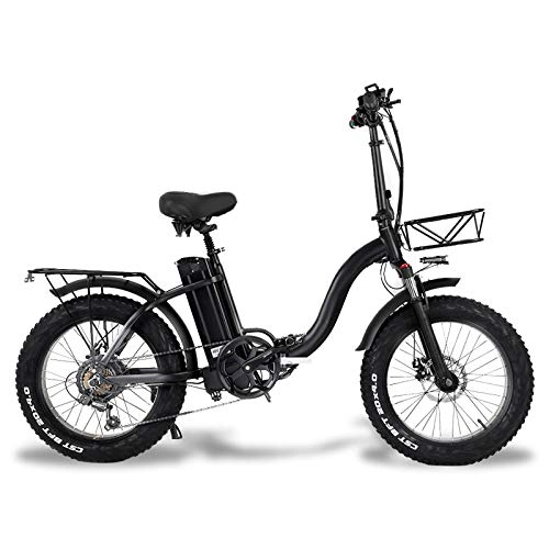 Electric Bike : MARTES Electric Folding Bike Fat Tire 20 * 4" with 48V 15Ah Lithium-ion Battery 500W Motor, City Mountain Bicycle Booster 100-120KM