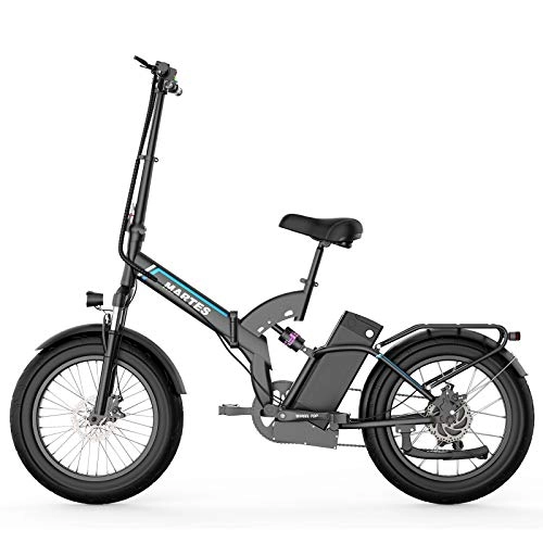 Electric Bike : MARTES Electric Mountain Bike Fat Tire 20 * 4" with 500W Motor 48V 15Ah Lithium-ion Battery, Great Choice for Retirees