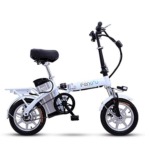 Electric Bike : MDDC folding electric car, 48V built-in lithium battery, aluminum electric car, suitable for adult riding, no double motor and double disk mechanical brake 48V10A