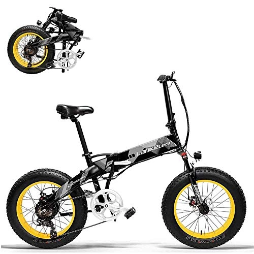 Electric Bike : MDDCER 48V 1000W High-Power Electric Moped Bicycle- 7 Speeds Electric Foldable Bike with 35km / h Aluminum Mountain / City / Road Bicycle with 20 x 4 Inch Fat Tires - for Men Women A