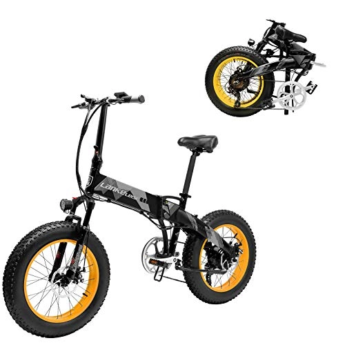 Electric Bike : MDDCER Upgrade 20in Electric Moped Bikes Bicycle- 48V 1000W High-Power Electric Foldable Aluminum Mountain / City / Road Bike- 35km / h with 20 x 4 Inch Fat Tires, 7 Speed- for Mens Women A