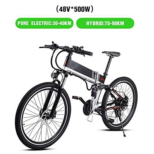 Electric Bike : MEICHEN New electric bicycle 48V500W assisted mountain bicycle lithium electric bicycle Moped electric bike ebike electric bicycle, Black