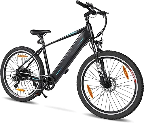 Electric Bike : Men Adults 7 Speed Electric Mountain Bike 27.5” 250W Cell Lithium-ion Integrated Battery 36V 14.5Ah E-Bicycle E-Mountain Bike