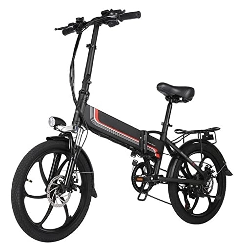 Electric Bike : Mens Bicycle Bike Tire Electric Bicycle Beach Bike Booster Bike inch Lithium Battery Folding Mens;s ebike (Color : White) (Black)