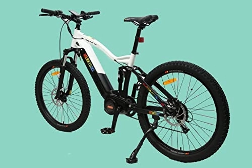 Electric Bike : MerkyBikes M9 Electric Mountain Bike for Adults - E Bikes for Men & Women, 27.5” / 48V / 17.5AH Lithium Battery, Shimano Altus 9 Speed Gears - Off Road Dirt Ebike / Bicycle Throttle & Pedal Assist - White