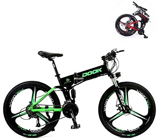 Electric Bike : MG Electric Mountain Bikes, 26 Inch 27 Speed Folding Lithium Battery Aluminum Alloy Light and Convenient to Drive Off-Road Vehicles Suitable 6-8, A