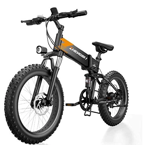 Electric Bike : MIAOYO 7 Speed Adult 20 Inch Electric Mountain Bike, 48V Lithium Battery, High-Strength Aluminum Alloy Offroad Electric Snowfield Bicycle