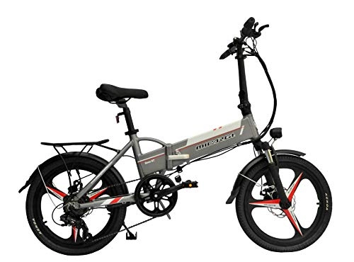 Electric Bike : Micargi Folding Electric Bike with 36V 8.8AH Battery, 20" Electric Bike with 250W Motor and 7 Speed Shifter (Matte grey)