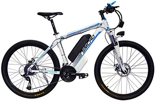 Electric Bike : min min Bike, 26'' Electric Mountain Bike, 1000W Ebike with Removable 48V 15AH Battery 27 Speed Gear Professional Outdoor Cycling Electric Bicycle (Color : White) (Color : White)