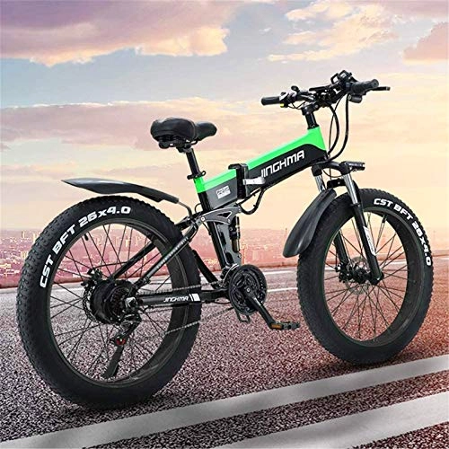 Electric Bike : min min Bike, Adult Folding Electric Bicycle, 26 Inch Mountain Bike Snow Bike, 13AH Lithium Battery / 48V500W Motor, 4.0 Fat Tire / LED Headlight and Usb Mobile Phone Charging