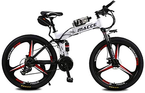 Electric Bike : min min Bike, Electric Bikes for Adult, Magnesium Alloy bike, Bicycles All Terrain, 26" 250W 12Ah Removable Lithium-Ion Battery Mountain Ebike for Mens (Color : Red) (Color : White)