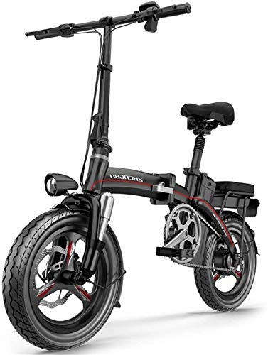 Electric Bike : min min Bike, Electric Bikes for Adults, Folding Bike 3 Modes 12-23AH 400W 48V 14 Inch with LCD Display Suitable for Men Women Teenagers for City Urban Commuting (Color : Black, Size : 18AH)