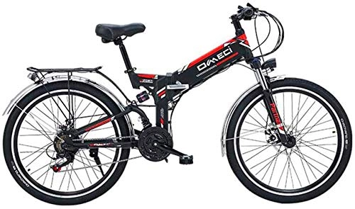 Electric Bike : min min Bike, Electric Mountain Bike, 26'' Electric Bike for Adults E-Bike 48V 10Ah Lithium-Ion Battery Full Suspension And 21 Speed Gears