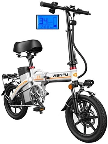 Electric Bike : min min Bike, Fast Electric Bikes for Adults 14 inch Wheels Aluminum Alloy Frame Portable Folding Electric Bicycle with Removable 48V Lithium-Ion Battery Powerful Brushless Motor