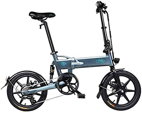Electric Bike : min min Bike, Fast Electric Bikes for Adults 16-inch Tires Folding Electric Bike 250W Motor 6 Speeds Shift Electric Bike for Adults City Commuting (Color : Grey) (Color : Grey)