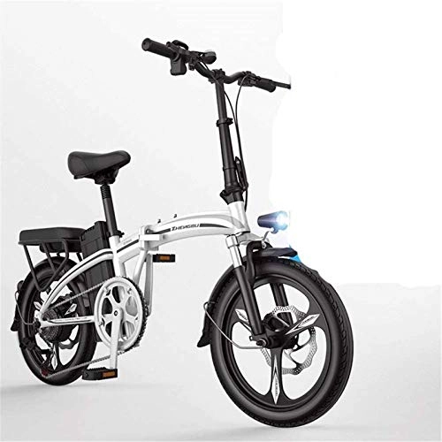 Electric Bike : min min Bike, Fast Electric Bikes for Adults Lightweight and Aluminum Folding E-Bike with Pedals Power Assist and 48V Lithium Ion Battery Electric Bike with 14 inch Wheels and 400W Hub Motor