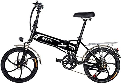 Electric Bike : min min Bike, Folding Electric Bike Ebike, 20" Electric Bicycle with 48V 10.5 / 12.5Ah Removable Lithium-Ion Battery, 350W Motor And Professional 7 Speed Gear (Color : White, Size : 12.5AH)
