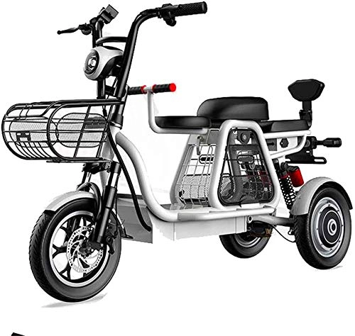 Electric Bike : min min Bike, Three-Seater Electric Tricycle, 48V500W Motor, Long Battery Life and High-Definition LEC Screen, Led Headlights / Multiple Shock Absorption System (Size : 20AH) (Size : 11AH)